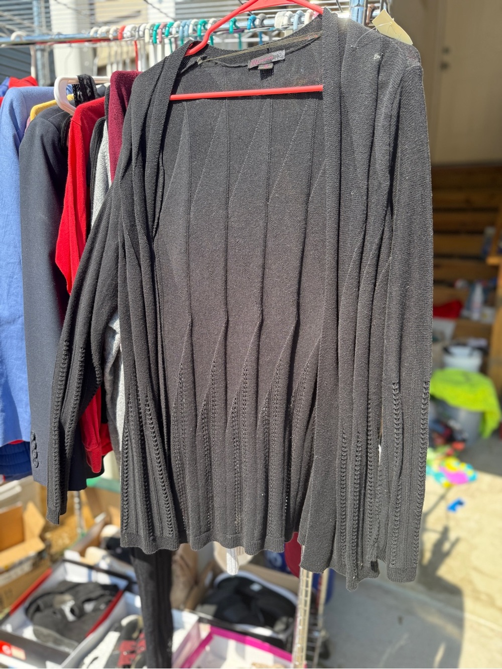 Black Open-Front Women's Cardigan Sweater
